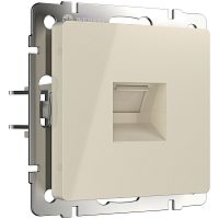 Розетка компьютерная без рамки Werkel 1-м. RJ45 5e слоновая кость глянцевый картинка